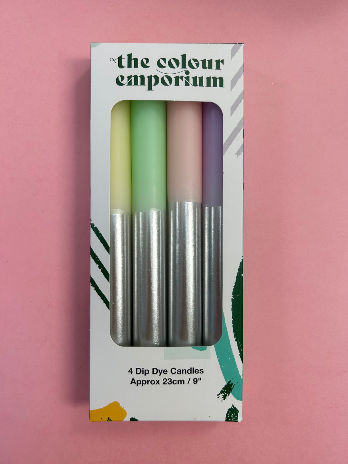 SUGARED ALMONDS Dip Dye Dinner Candle set of 4