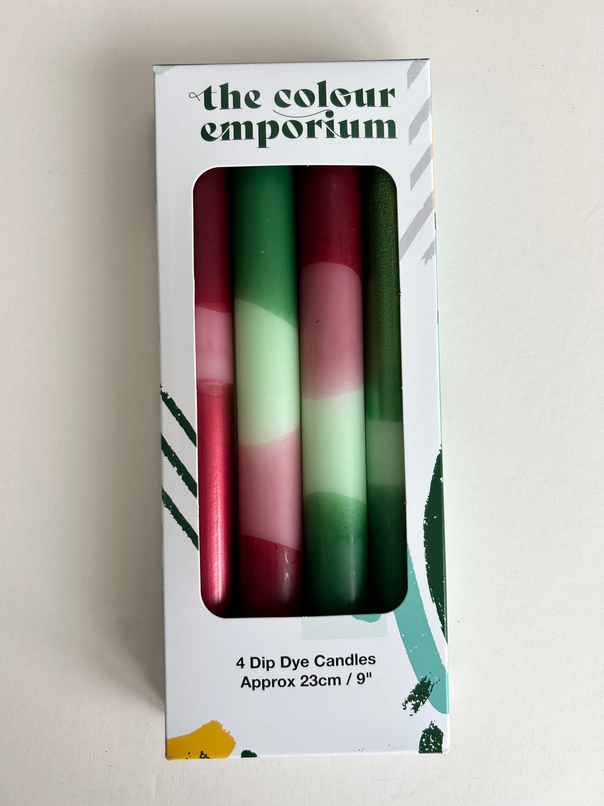 FIR BERRIES Dip Dye Dinner Candle set of 4