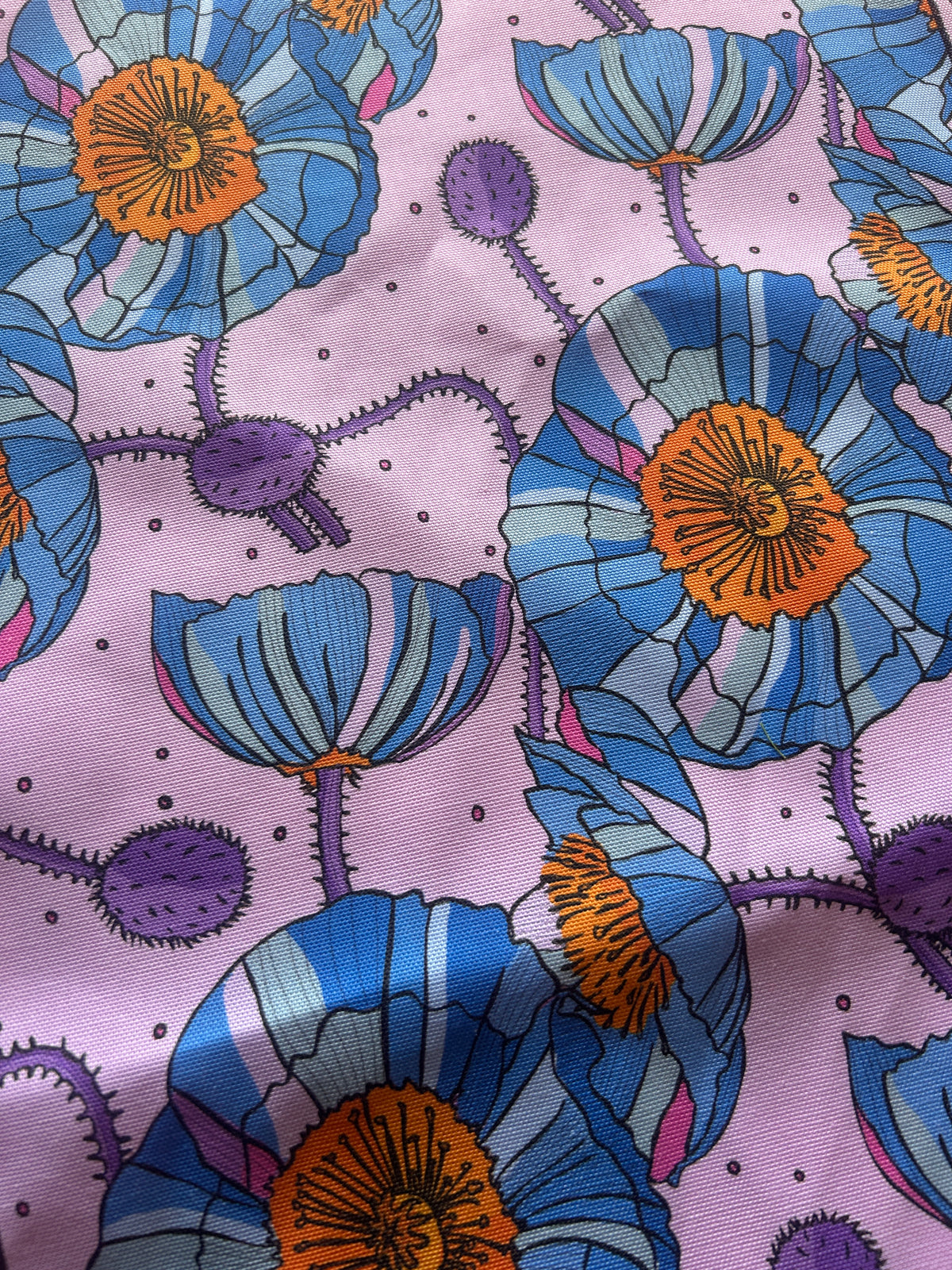 Blue Poppies Tea Towel