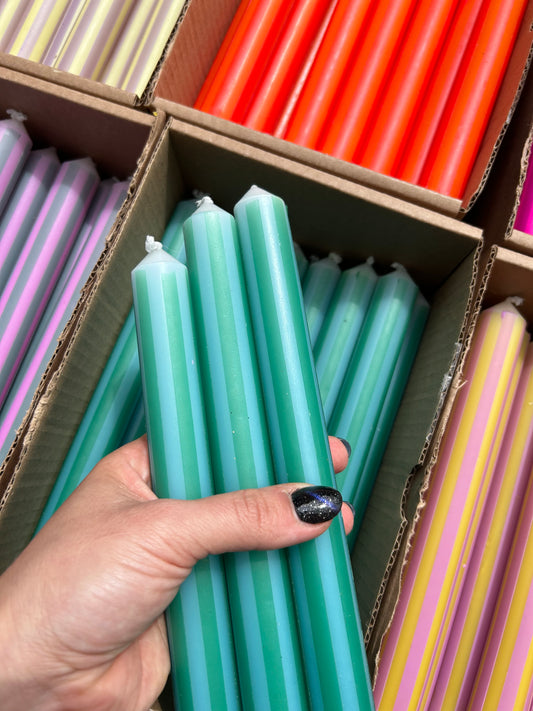 TURQUOISE & GREEN PINSTRIPE