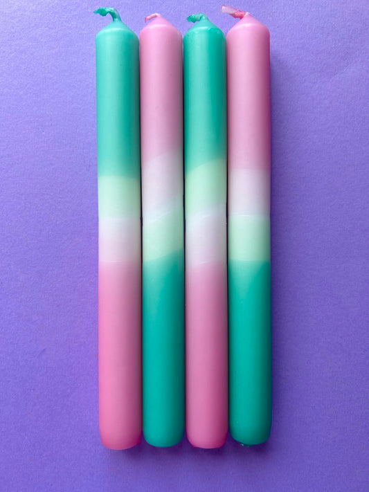 SHERBERT POP Dip Dye Dinner Candles set of 4