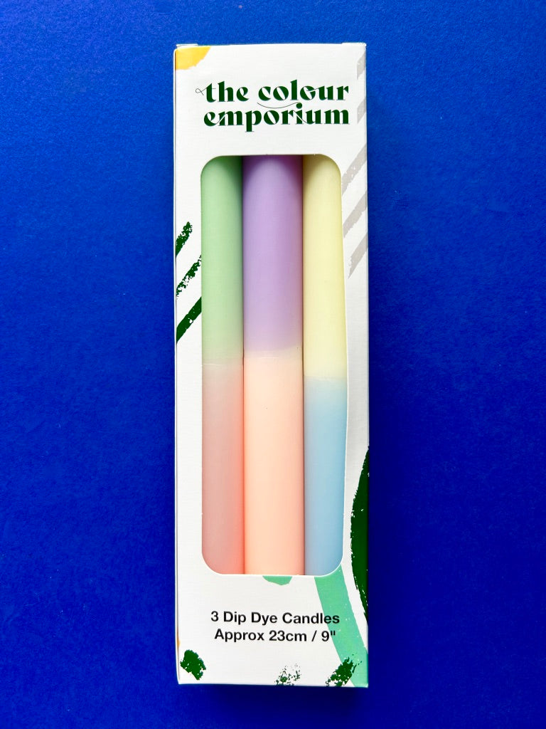 EASTER DELIGHT Dip Dye Dinner Candles Trio