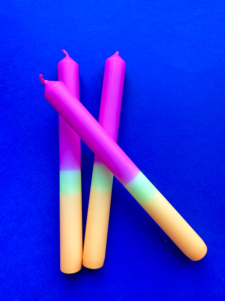 TEQUILA SUNSET - Dip Dye Dinner Candle Trio