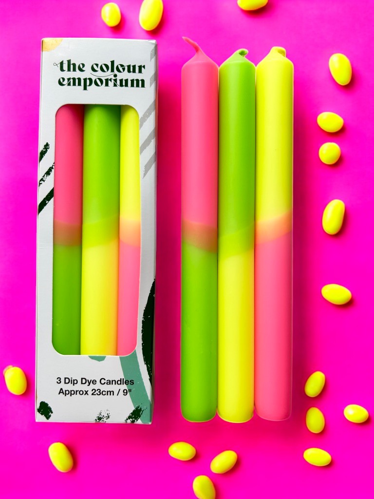NEON SUGAR- Dip Dye Dinner Candle Trio
