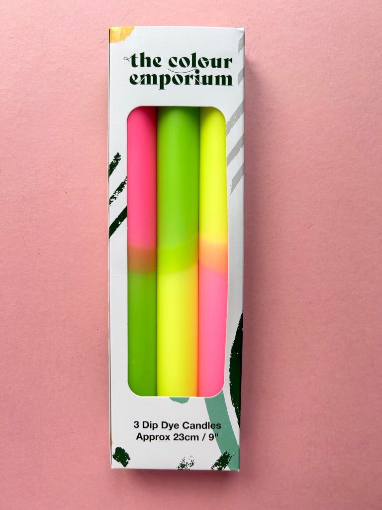 NEON SUGAR- Dip Dye Dinner Candle Trio