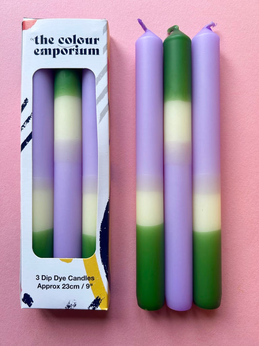 APPLE CRUMBLE Dip Dye Dinner Candle Trio