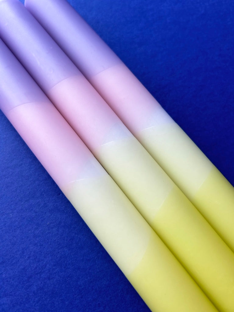 FRESH FLOWERS Dip Dye Dinner Candles Trio