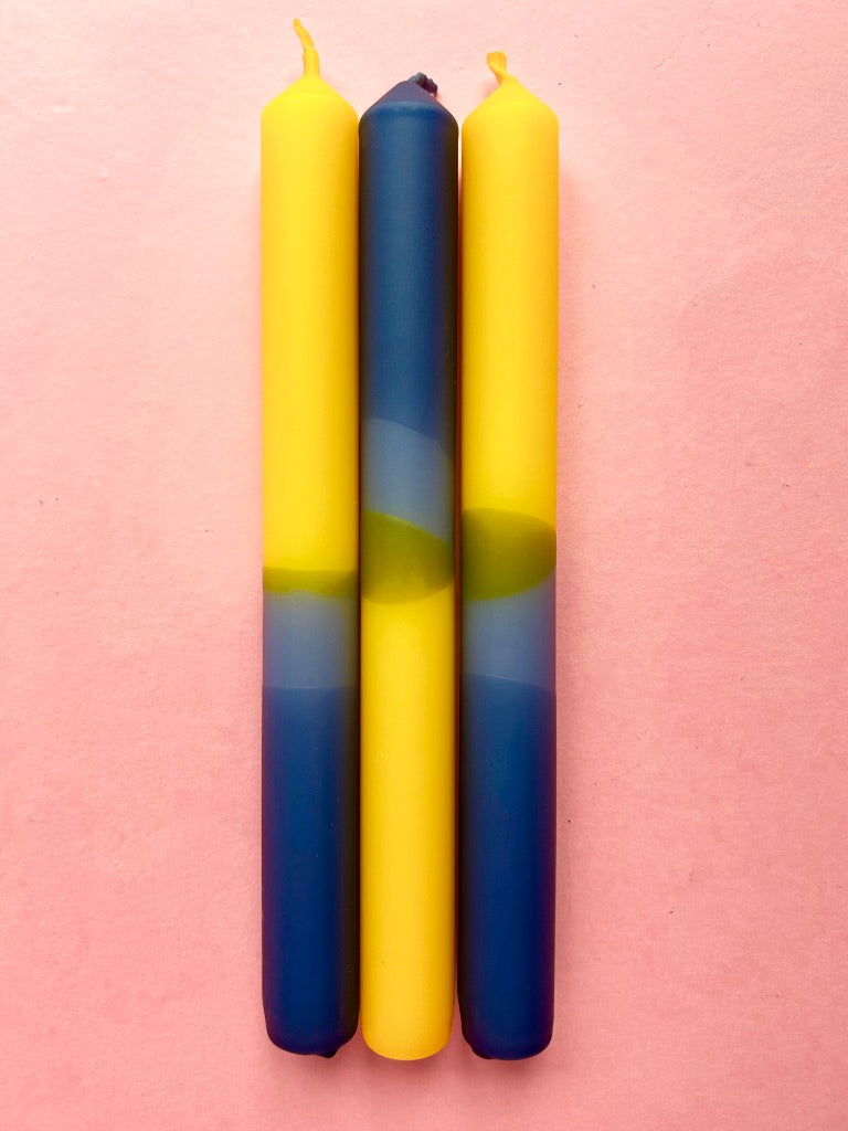 SUNNY SEA Dip Dye Dinner Candle Trio