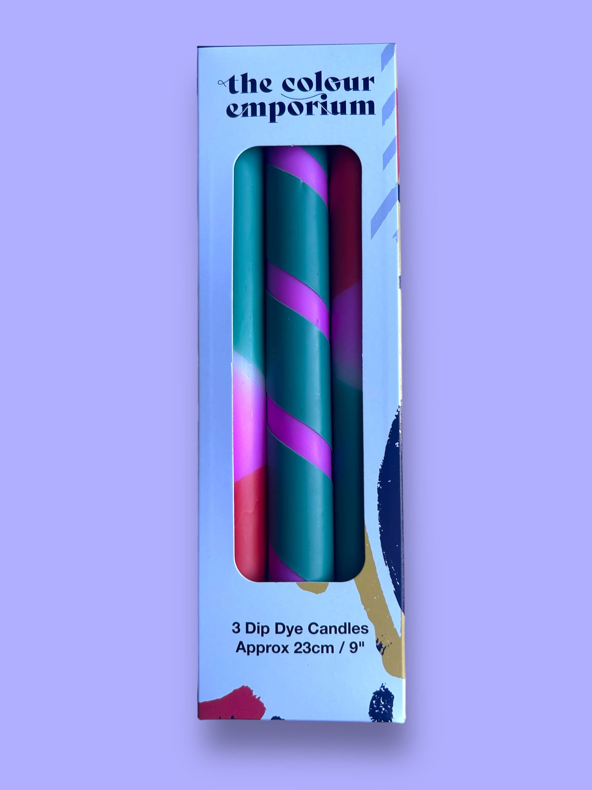 TROPICAL FIESTA Dip Dye Dinner Candle Trio