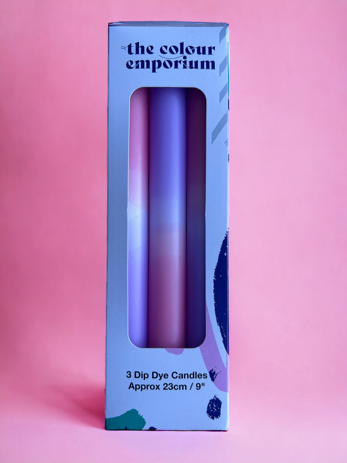 PINK PETALS Dip Dye Dinner Candles Trio