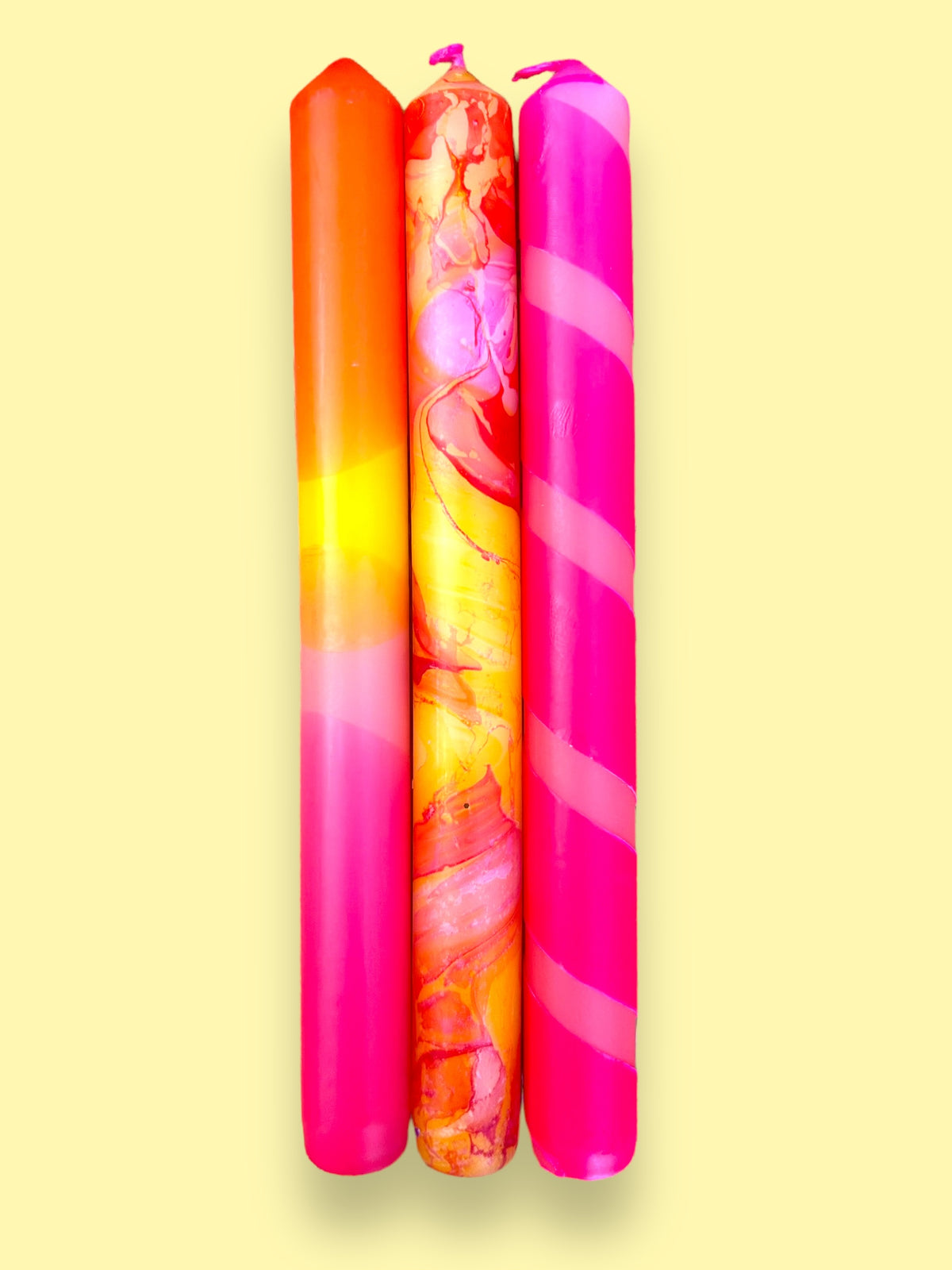 SUNSHINE SORBET Dip Dye Dinner Candles Trio
