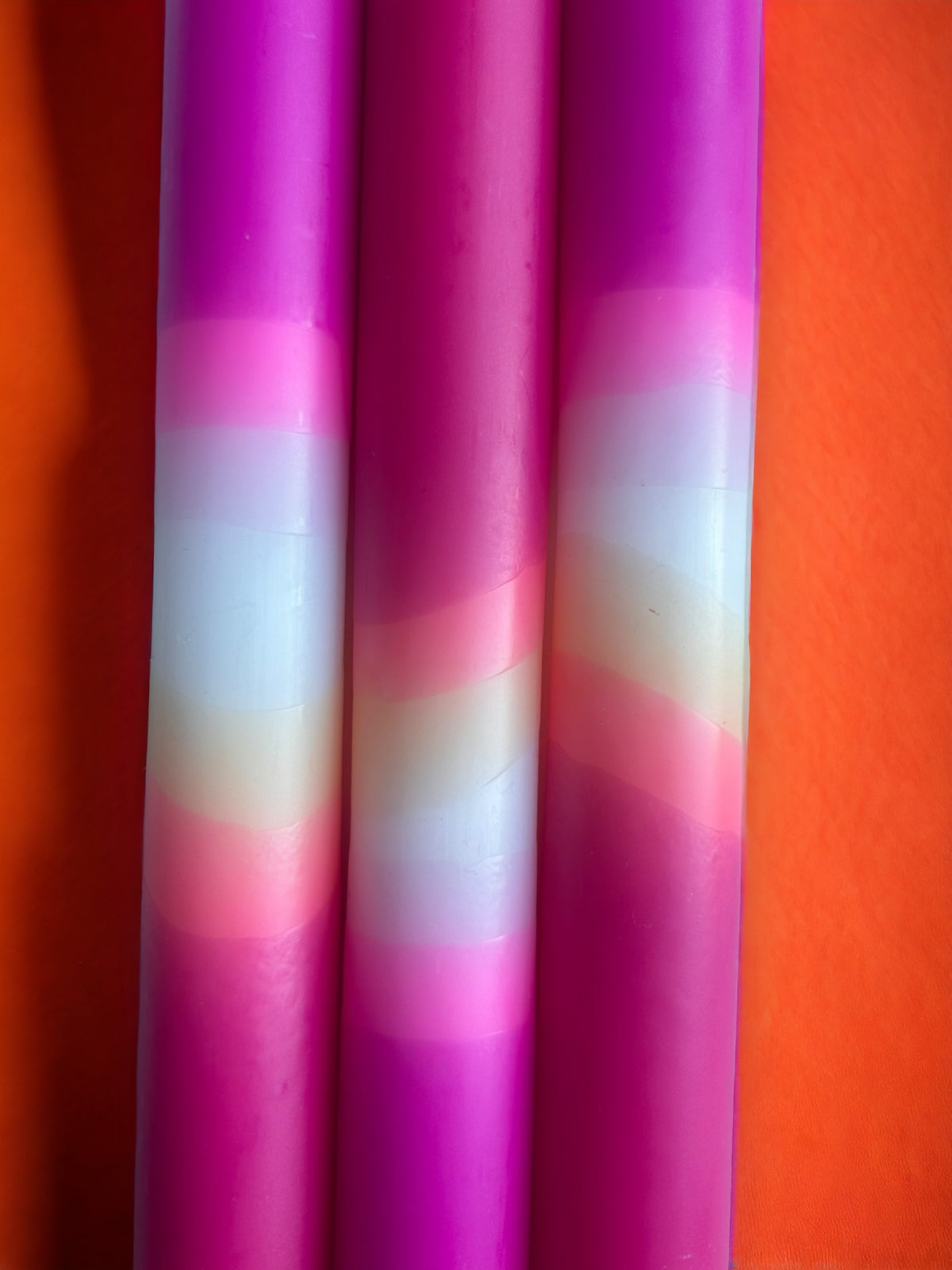 PINK INFERNO Dip Dye Dinner Candle Trio
