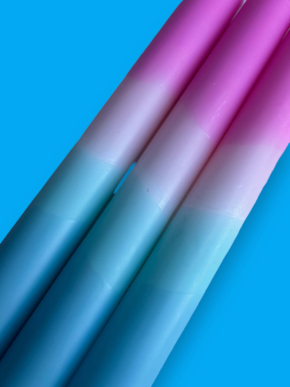 ELECTRIC LAGOON Dip Dye Dinner Candle Trio