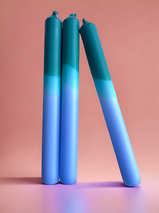 SAGE SERENITY Dip Dye Dinner Candles Trio