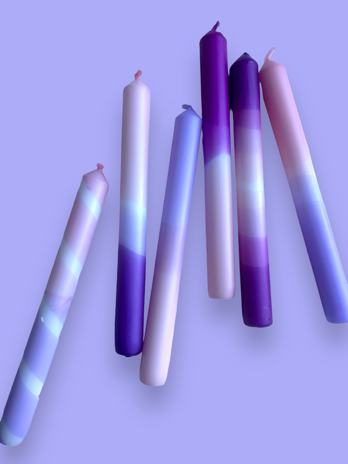 LILAC LOVE Dip Dye Dinner Candles set of 6