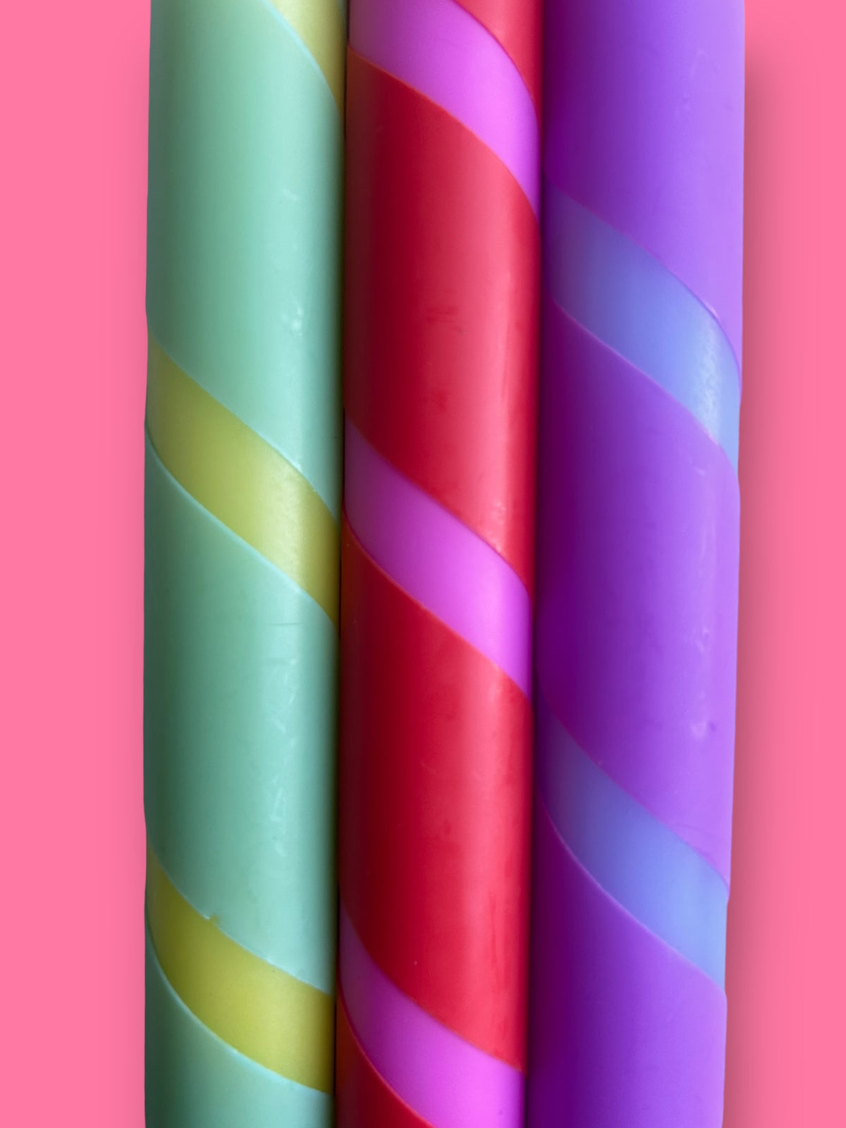 FRUIT TWIST Dip Dye Dinner Candles Trio