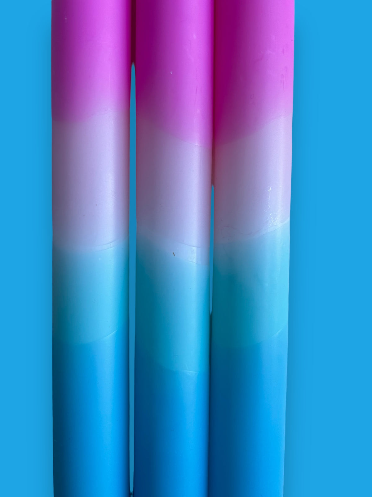 ELECTRIC LAGOON Dip Dye Dinner Candle Trio