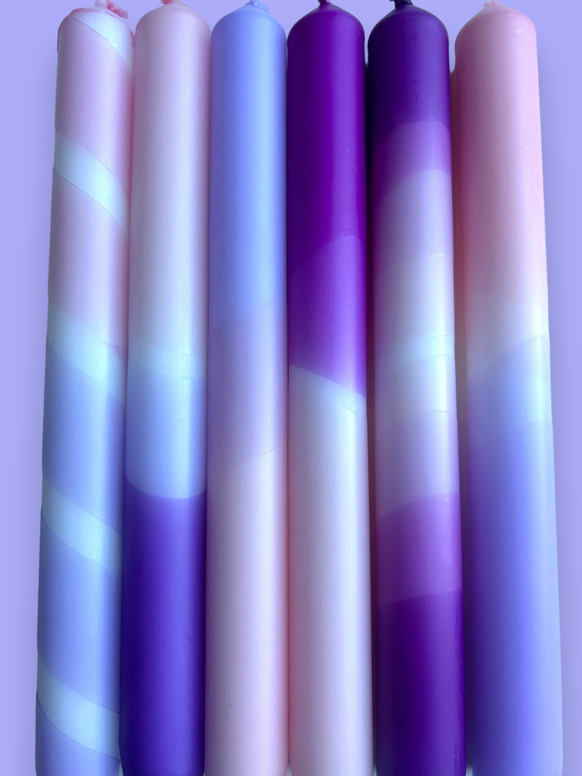 LILAC LOVE Dip Dye Dinner Candles set of 6