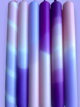 Load image into Gallery viewer, LILAC LOVE Dip Dye Dinner Candles set of 6
