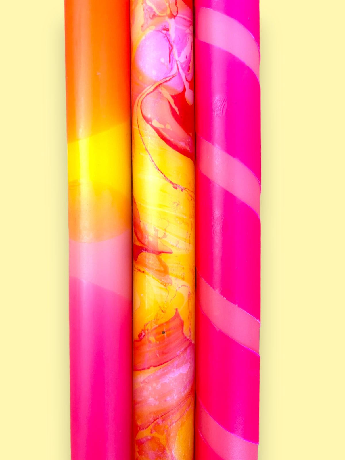 SUNSHINE SORBET Dip Dye Dinner Candles Trio
