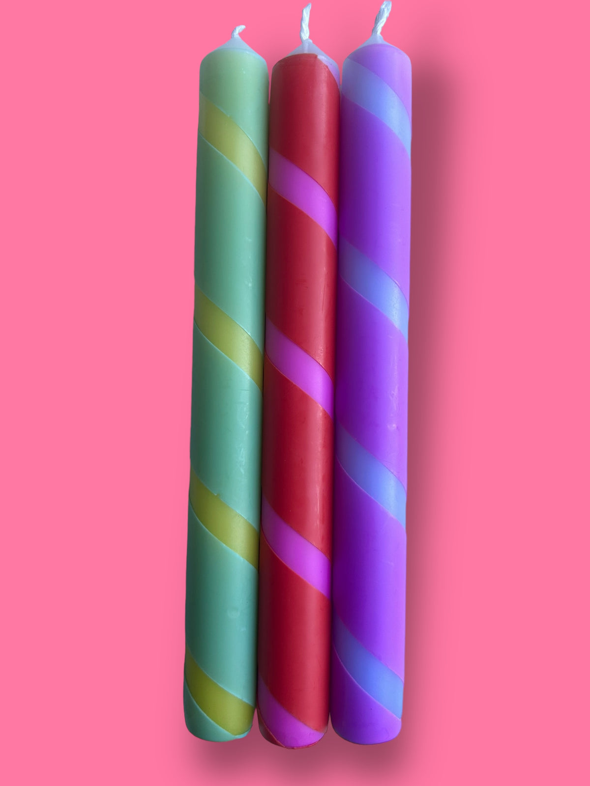 FRUIT TWIST Dip Dye Dinner Candles Trio
