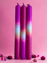 Load image into Gallery viewer, PINK INFERNO Dip Dye Dinner Candle Trio

