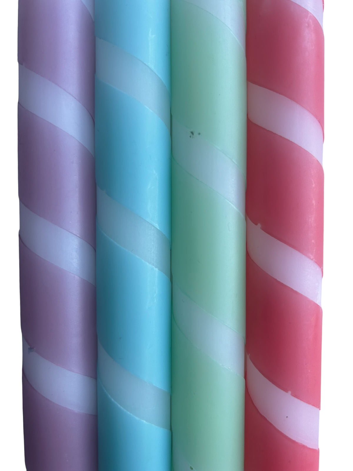 SPRING STRIPES Dip Dye Dinner Candles set of 4