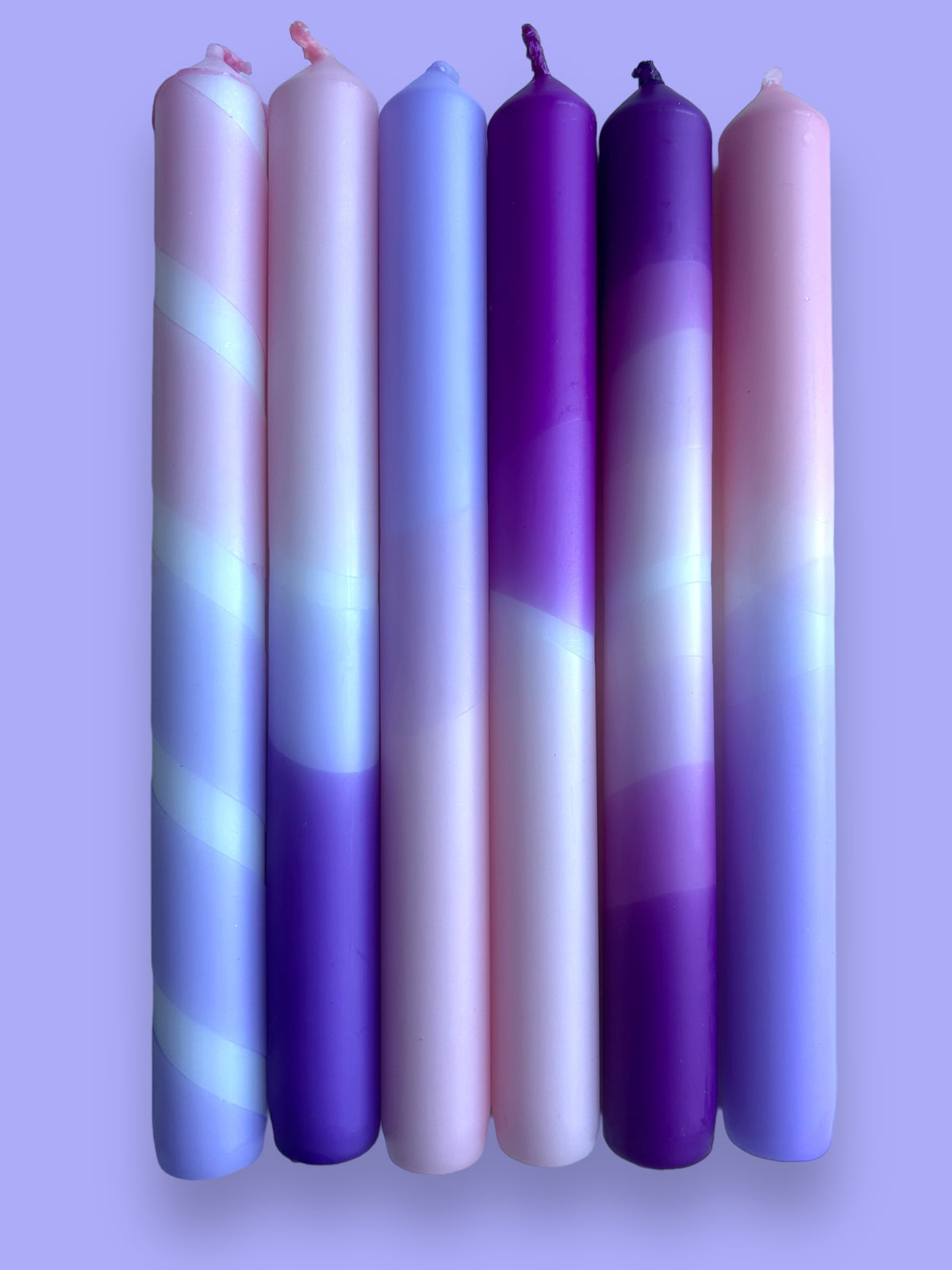LILAC LOVE Dip Dye Dinner Candles set of 6
