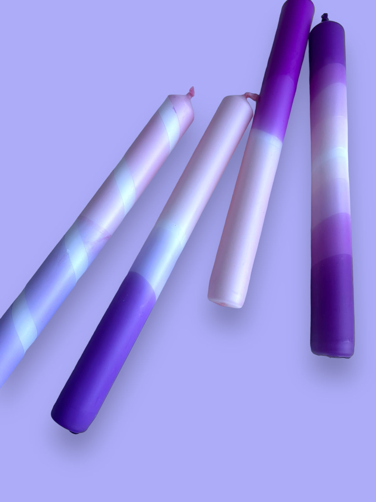 LILAC LOVE Dip Dye Dinner Candle set of 4