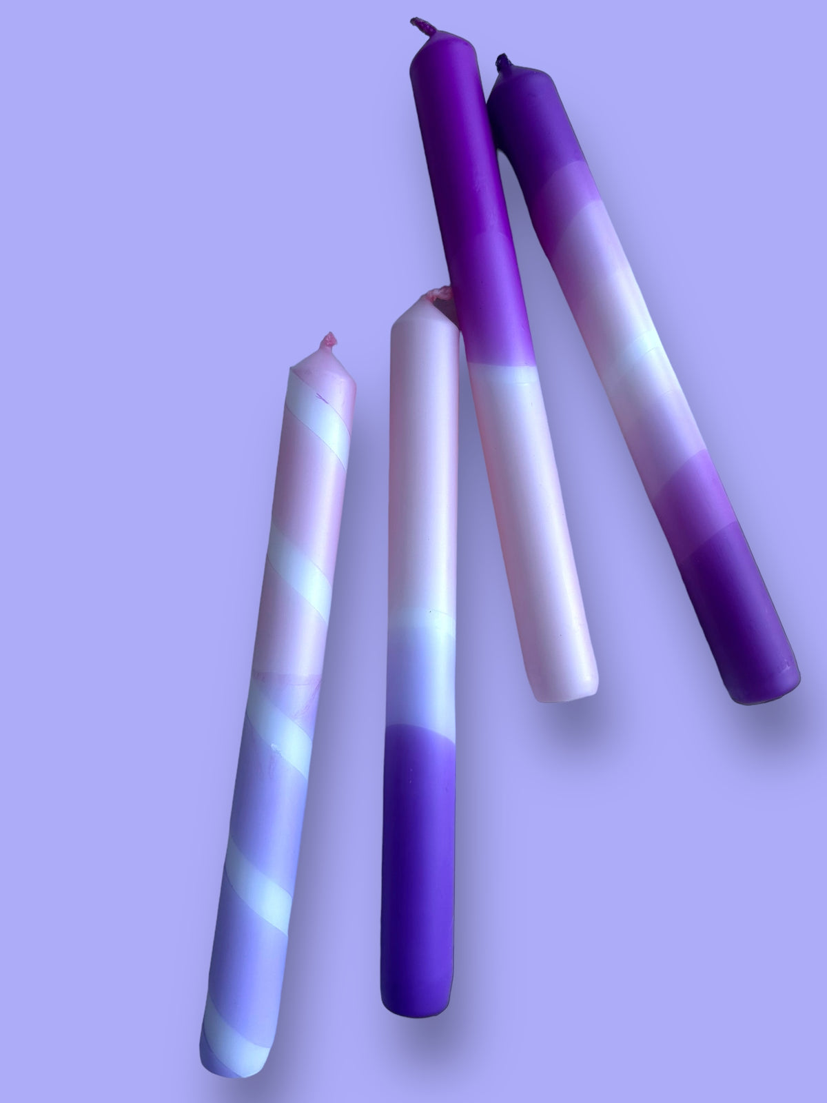 LILAC LOVE Dip Dye Dinner Candle set of 4