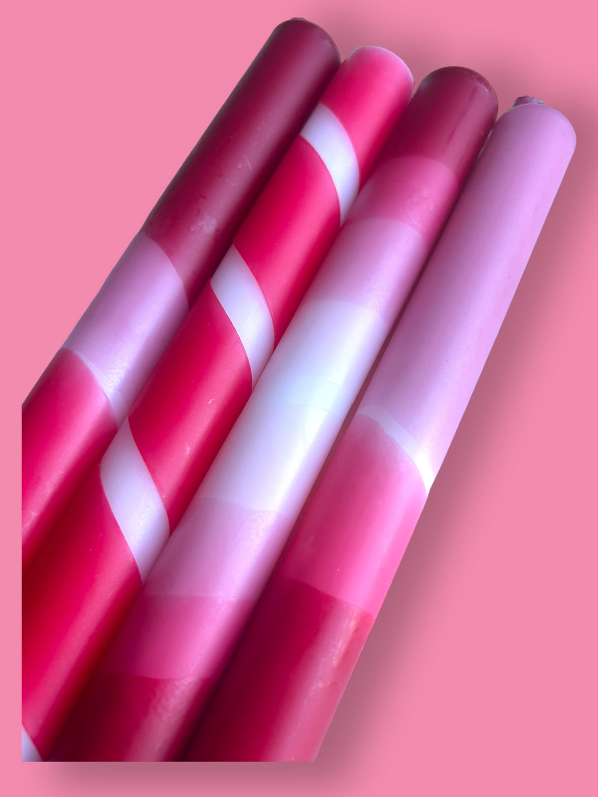 ROSE RED Dip Dye Dinner Candle set of 4