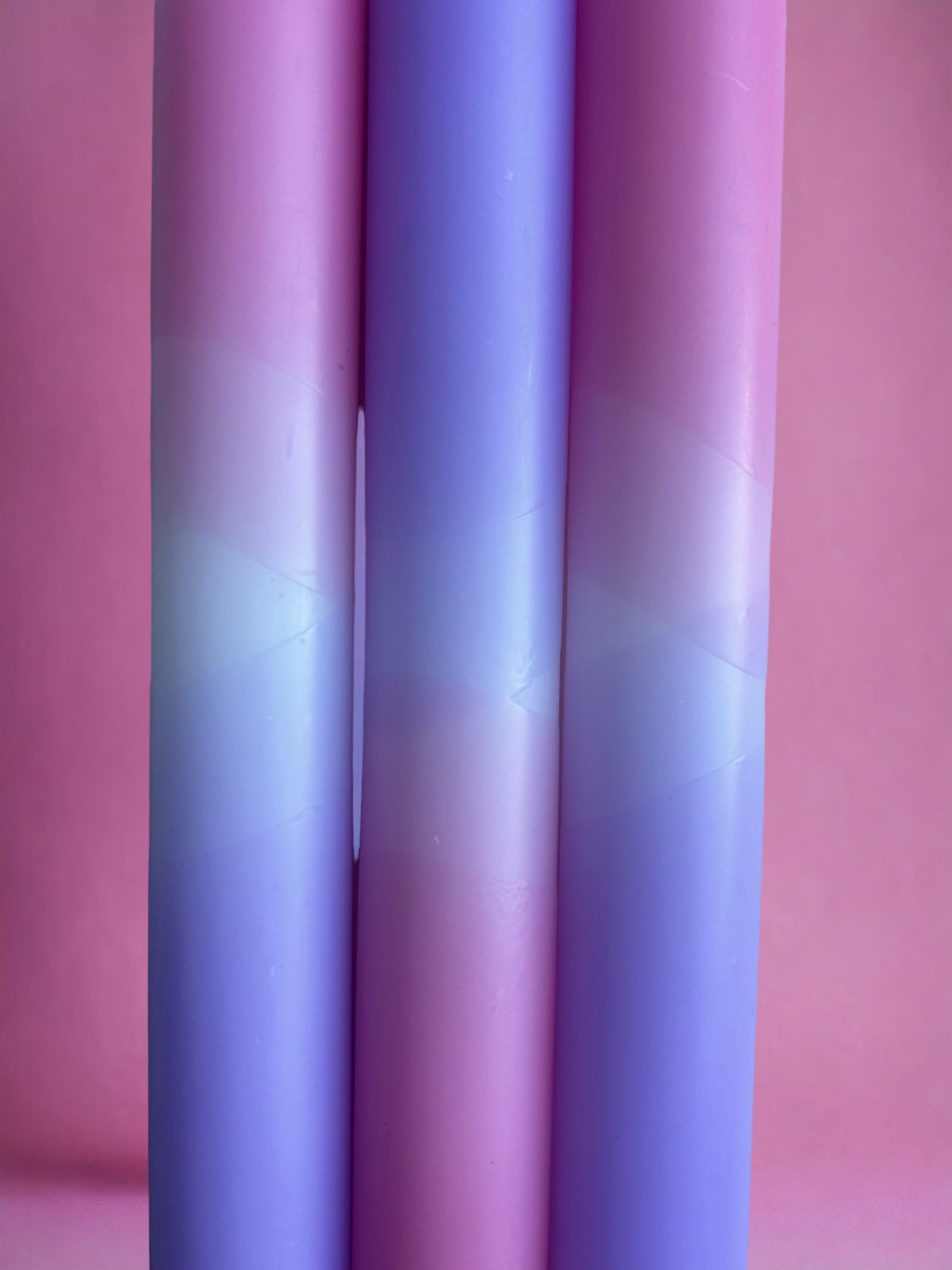 PINK PETALS Dip Dye Dinner Candles Trio