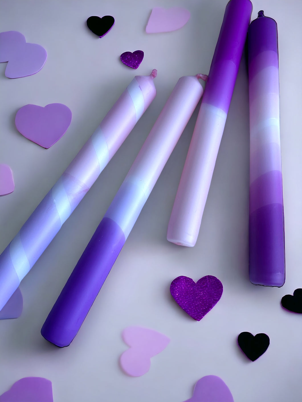 LILAC LOVE Dip Dye Dinner Candle set of 4