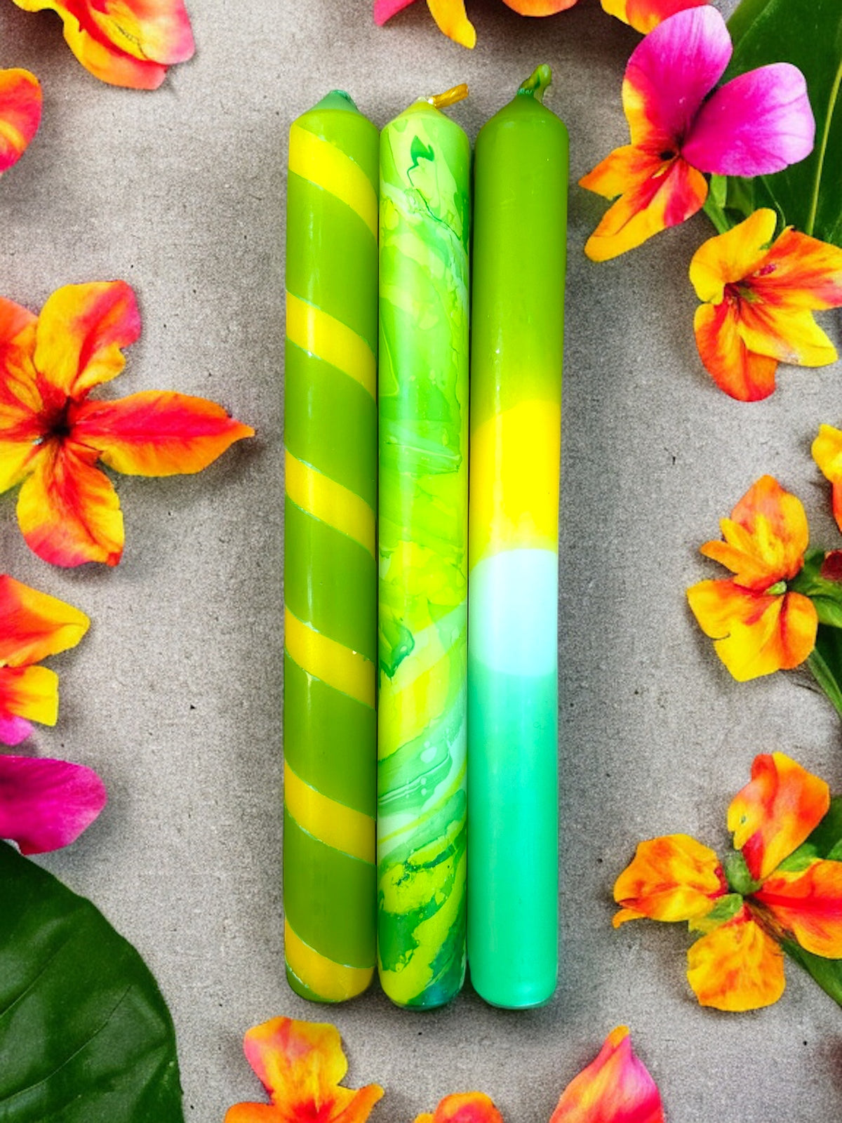 ZEZTY GROVE Dip Dye Dinner Candles Trio