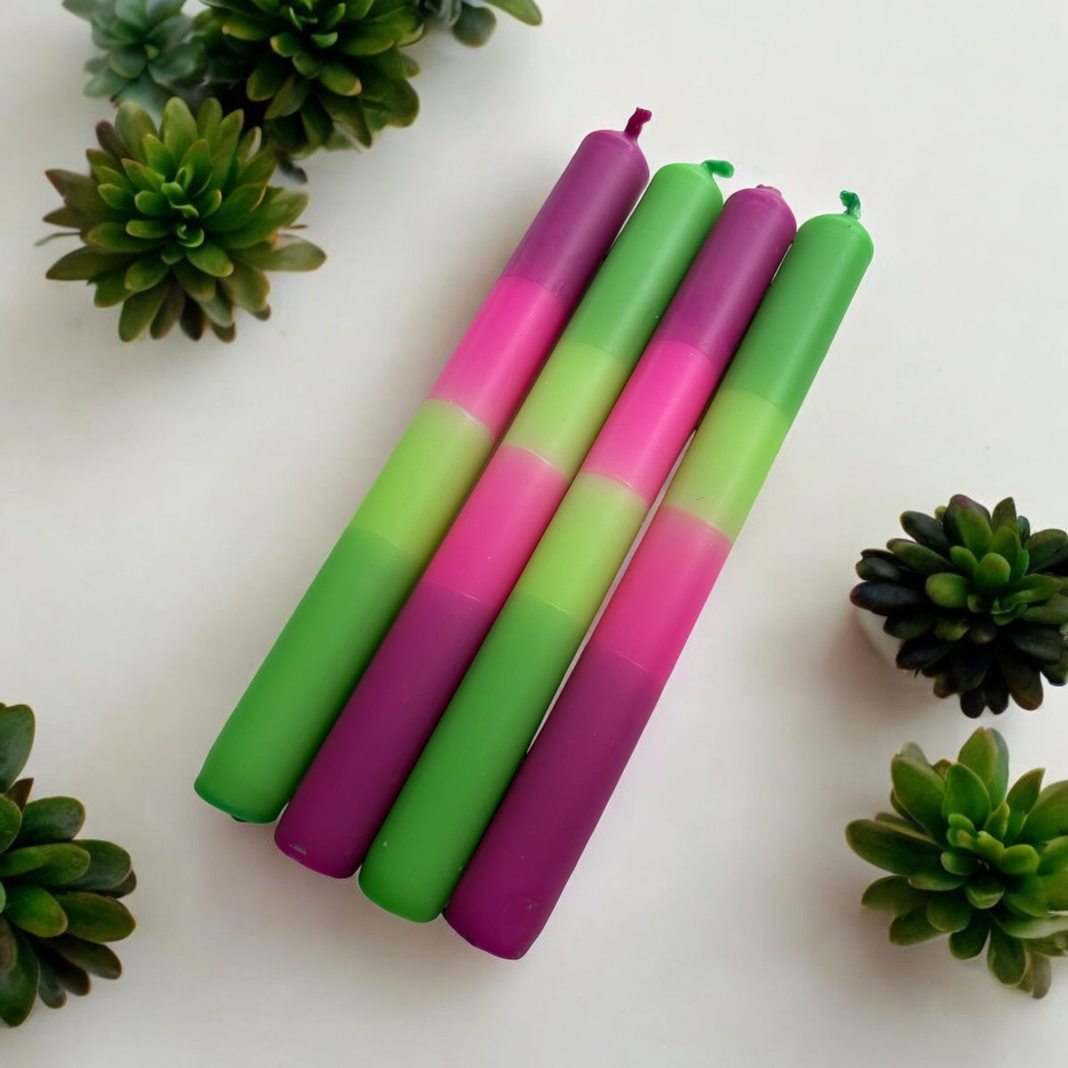 GALACTIC GLOW Dip Dye Dinner Candles set of 4