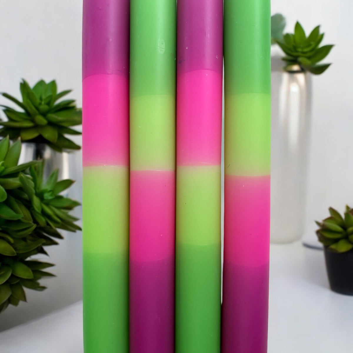 GALACTIC GLOW Dip Dye Dinner Candles set of 4