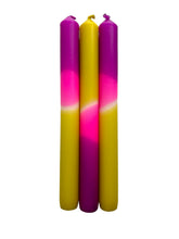 Load image into Gallery viewer, MAGENTA MIRAGE - Dip Dye Dinner Candle Trio
