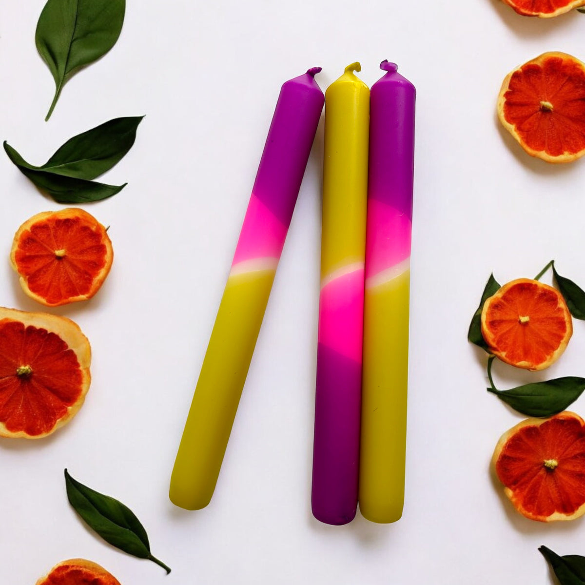 MAGENTA MIRAGE - Dip Dye Dinner Candle Trio