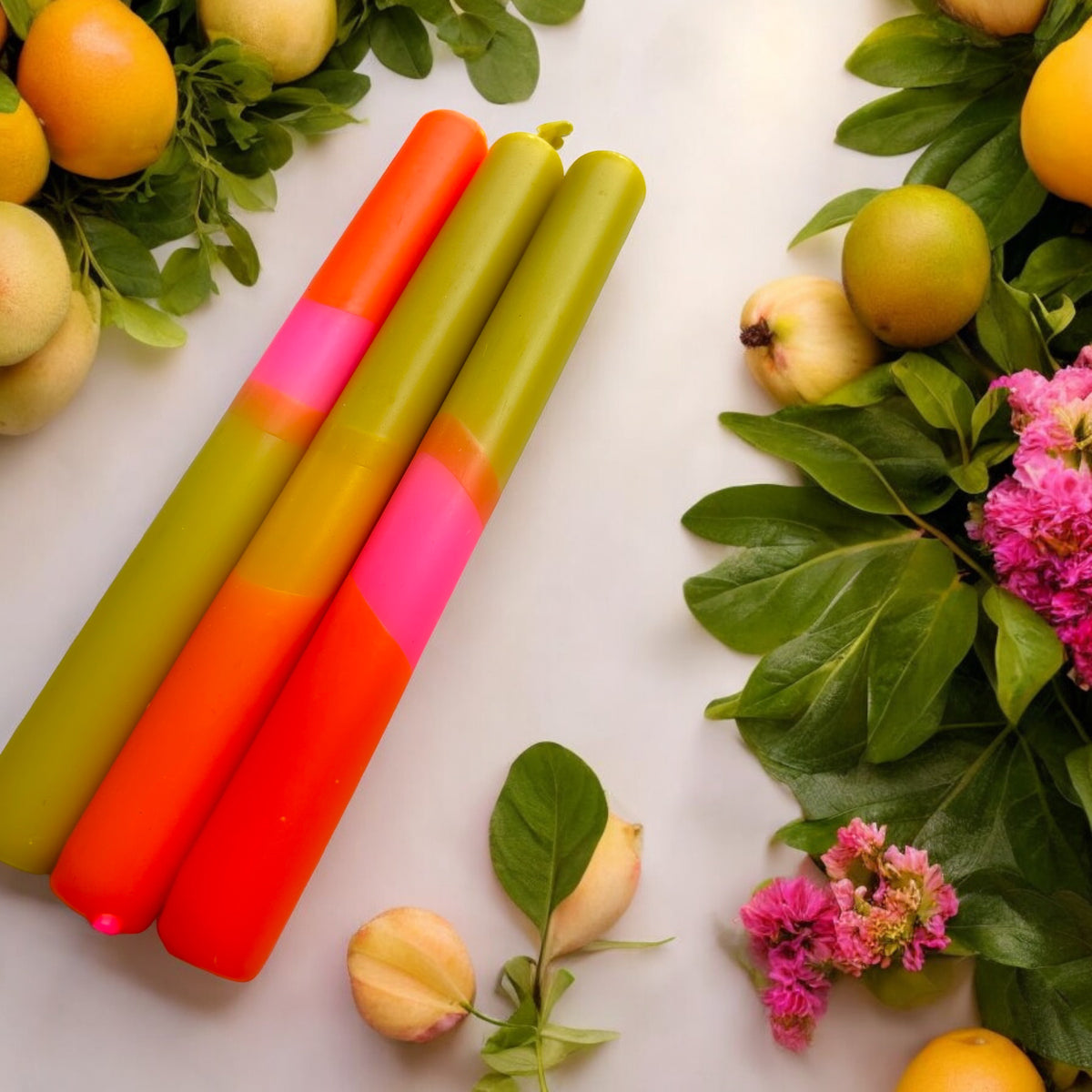 SEVENTIES HEAVEN - Dip Dye Dinner Candle Trio