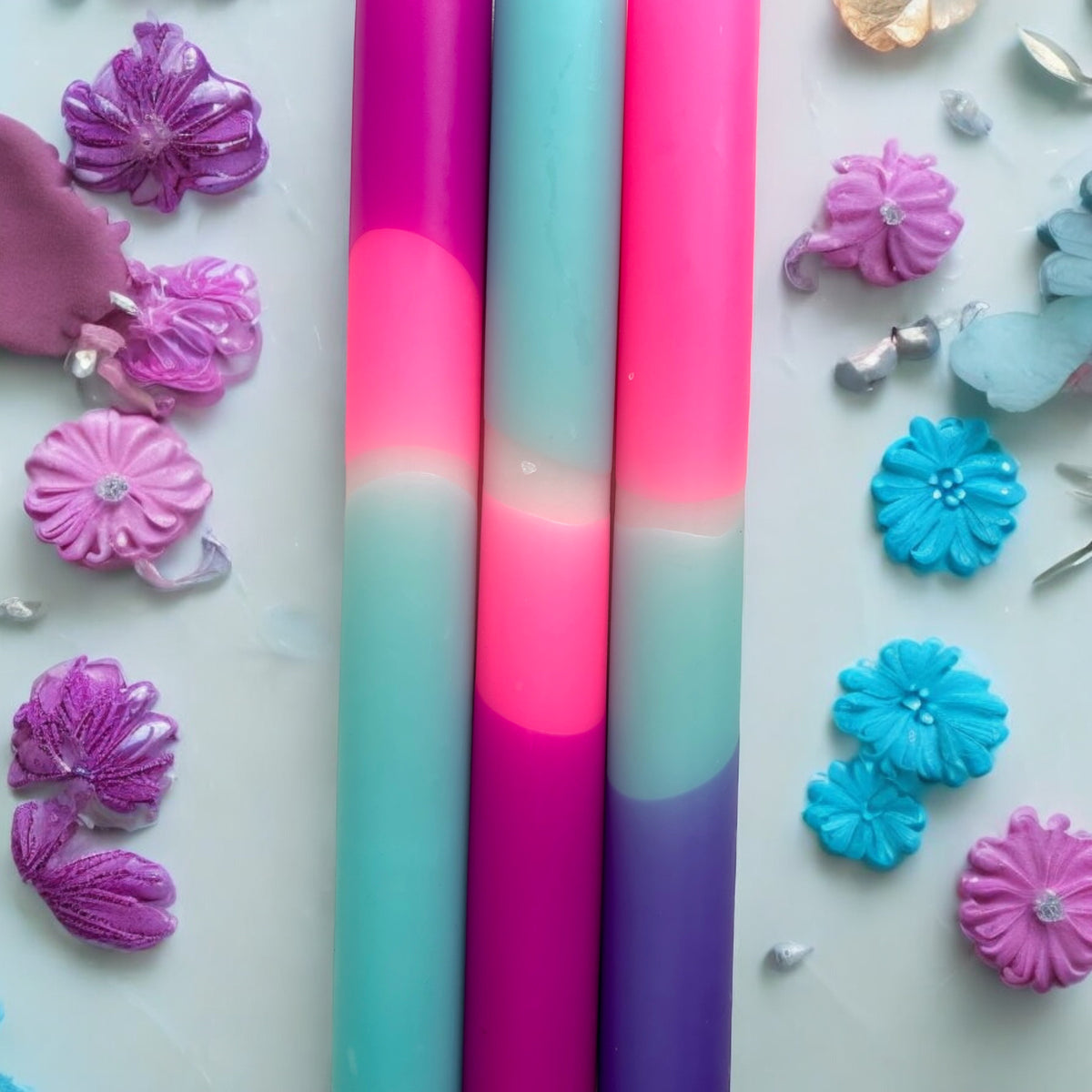 JEWEL TIDES - Dip Dye Dinner Candle Trio