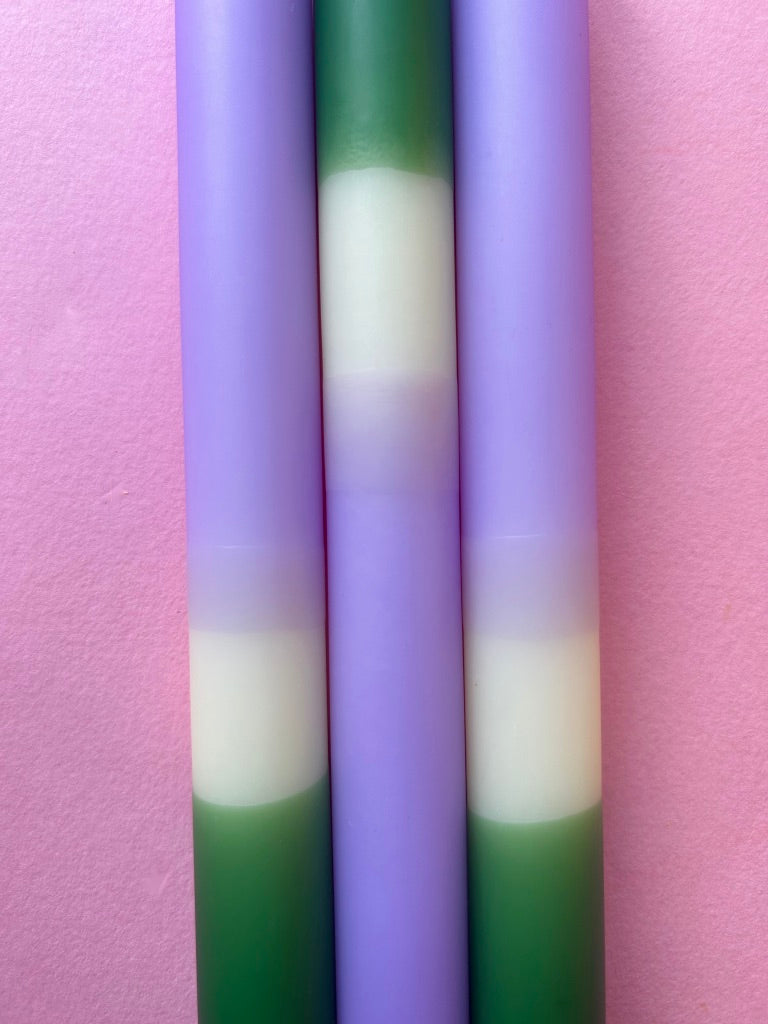 APPLE CRUMBLE Dip Dye Dinner Candle Trio