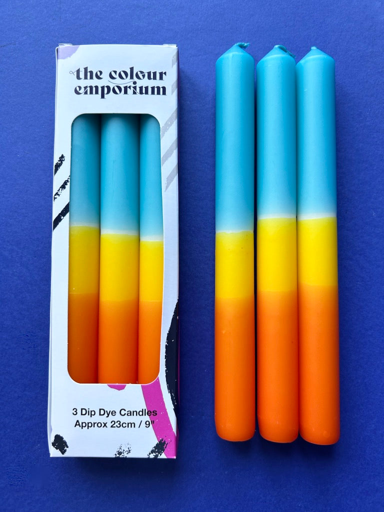 CONEY ISLAND Dip Dye Dinner Candle Trio