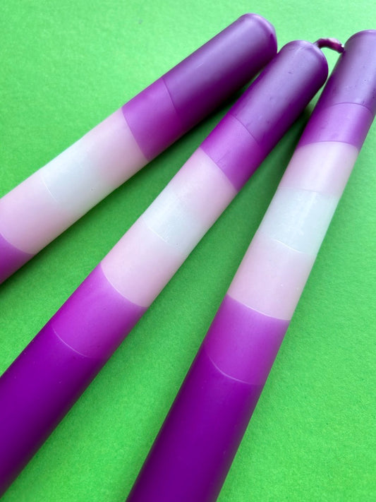 PARMA VIOLETS Dip Dye Dinner Candle Trio