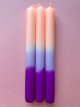 Load image into Gallery viewer, PEACHES AND PLUMS - Dip Dye Dinner Candle Trio
