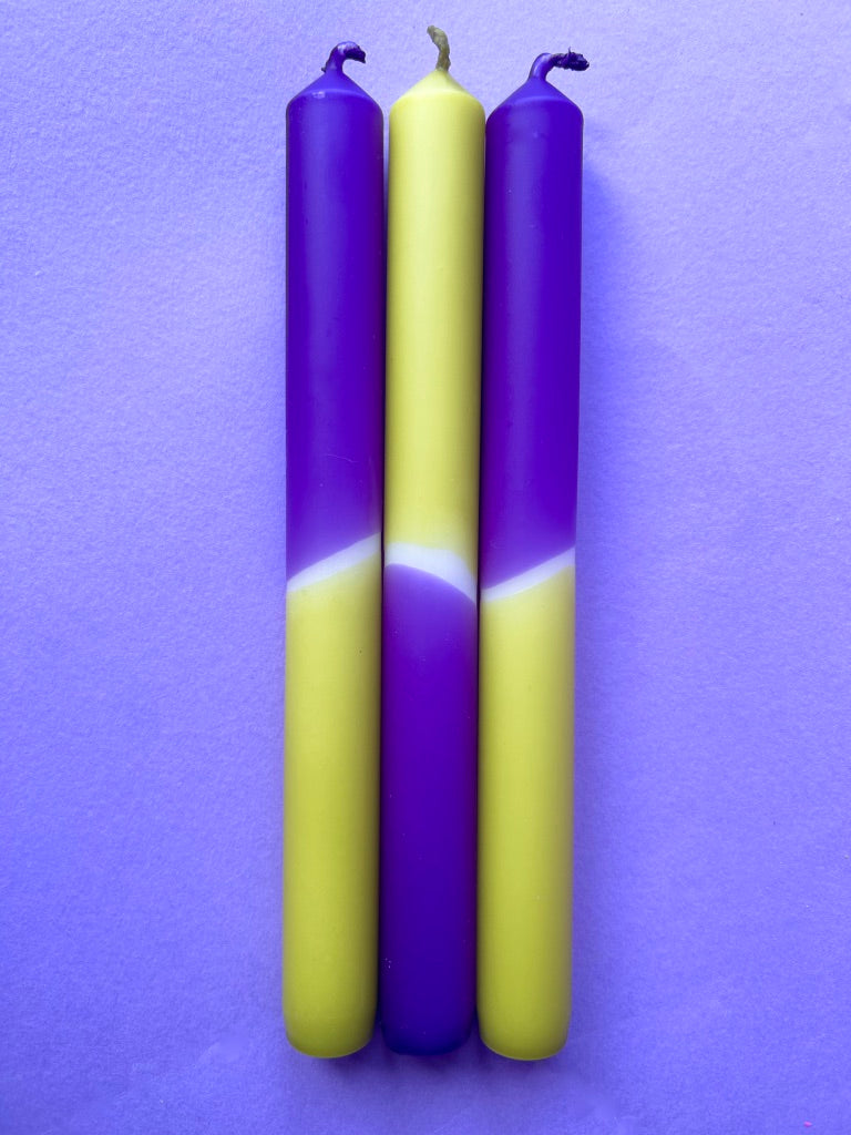 OLIVE BRANCH Dip Dye Dinner Candle Trio