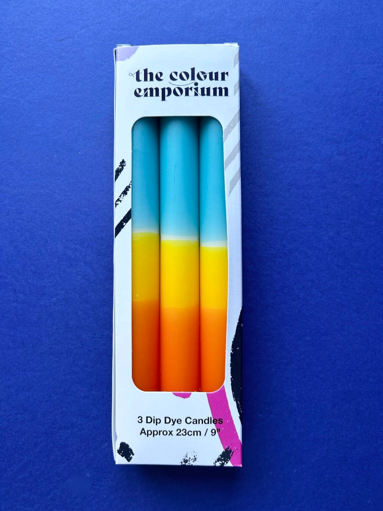 CONEY ISLAND Dip Dye Dinner Candle Trio
