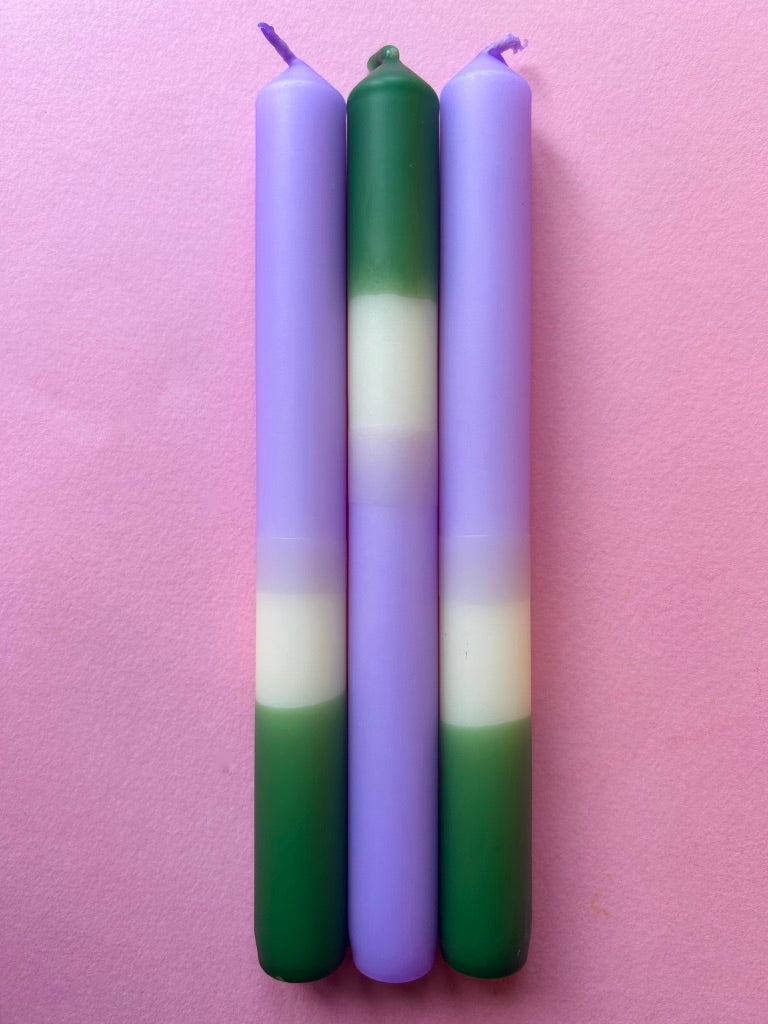 APPLE CRUMBLE Dip Dye Dinner Candle Trio