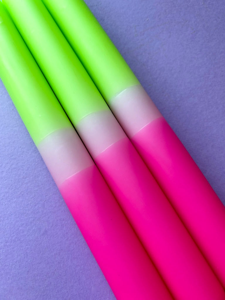 GLOW STICKS - Dip Dye Dinner Candle Trio