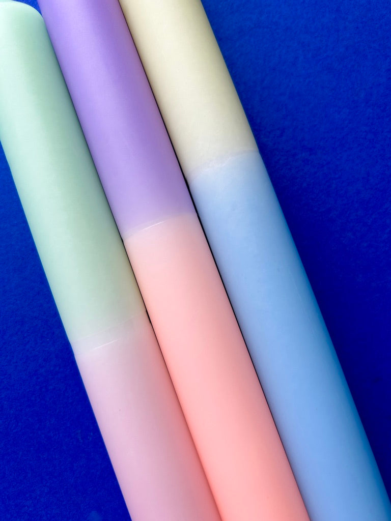 EASTER DELIGHT Dip Dye Dinner Candles Trio