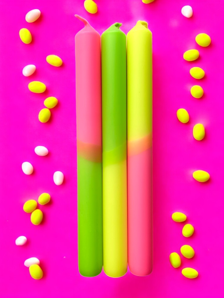 NEON SUGAR- Dip Dye Dinner Candle Trio